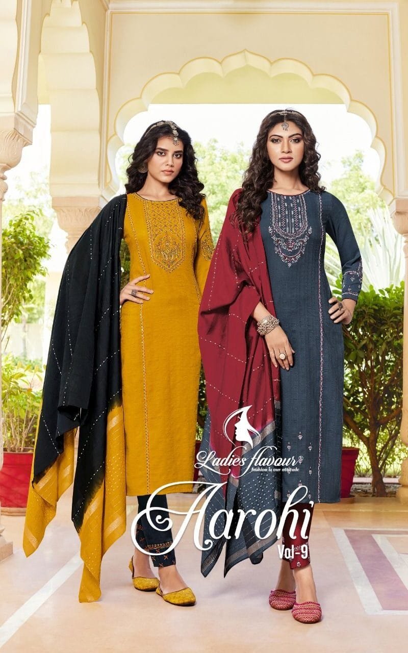 Aarohi Vol 9 Ladies Flavour Readymade Top Bottom Dupatta