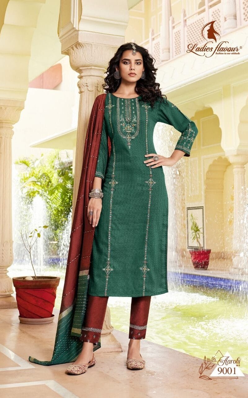 Aarohi Vol 9 Ladies Flavour Readymade Top Bottom Dupatta