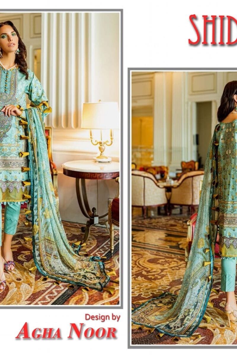 Agha Noor Shiddat Self Embroidered Wholesale Cotton Dress Material