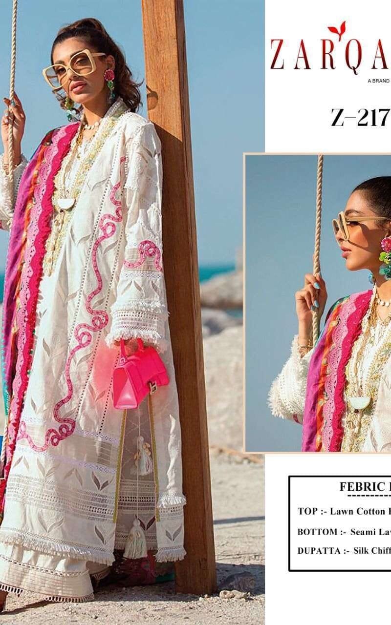 Aziz Luxury Lawn Zarqash Pakistani Salwar Suits