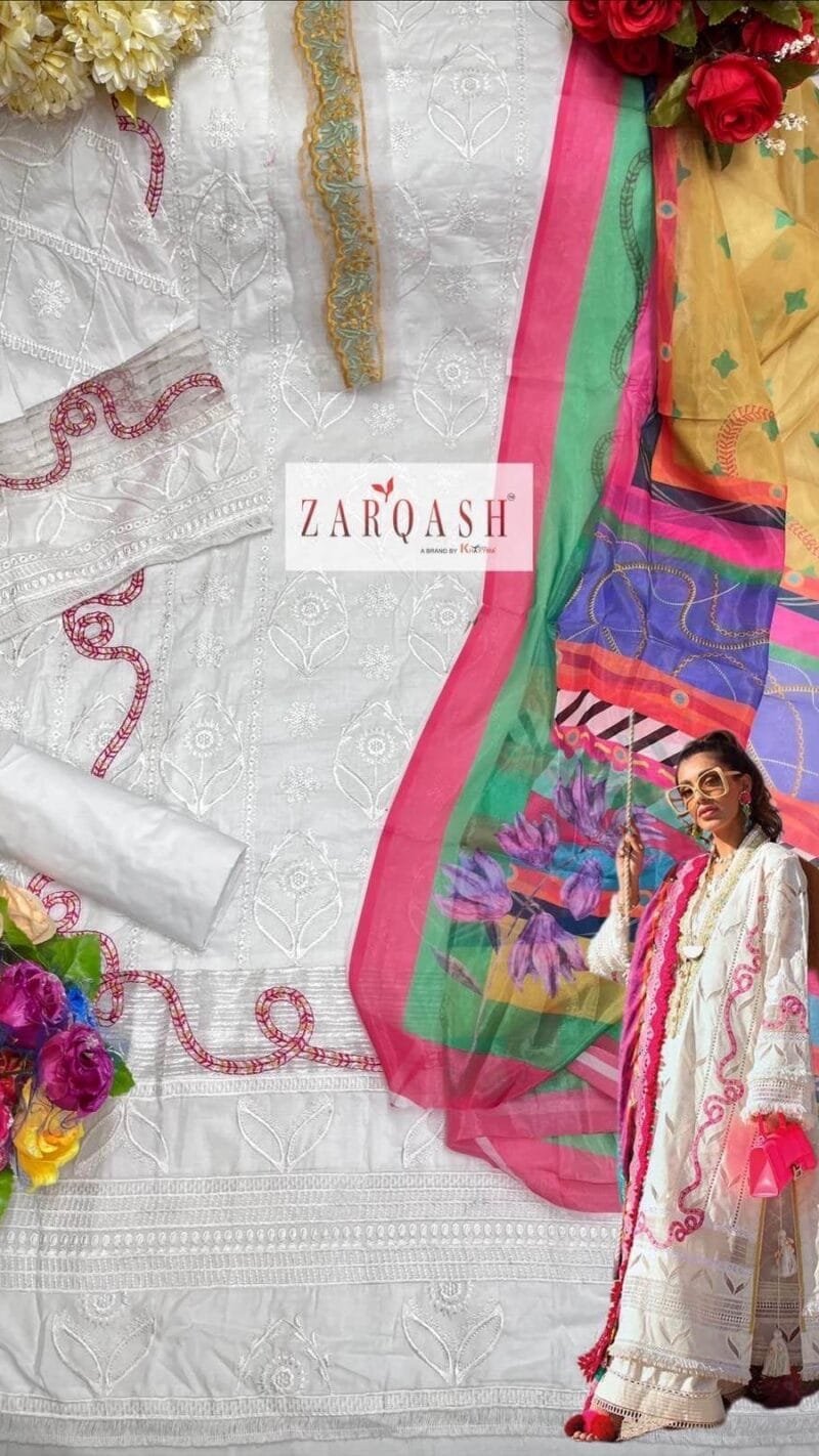 Aziz Luxury Lawn Zarqash Pakistani Salwar Suits