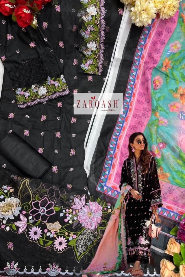 Aziz Luxury Lawn Zarqash Pakistani Salwar Suits