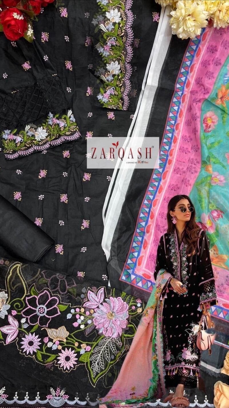 Aziz Luxury Lawn Zarqash Pakistani Salwar Suits