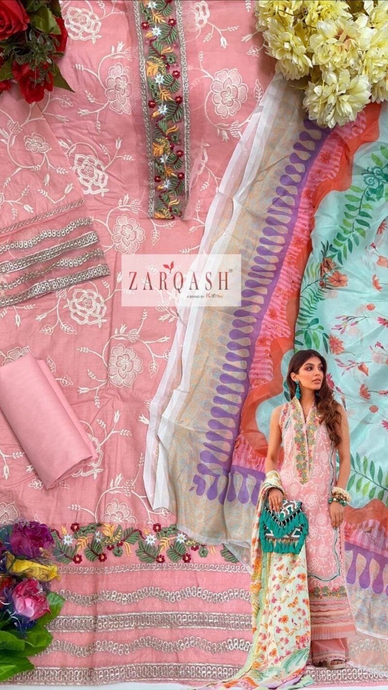 Aziz Luxury Lawn Zarqash Pakistani Salwar Suits