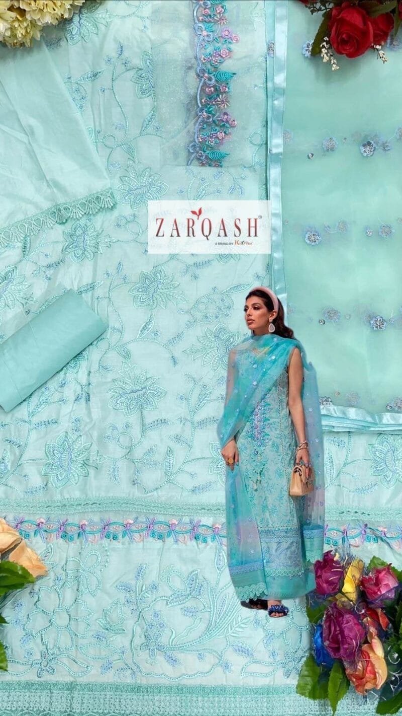 Aziz Luxury Lawn Zarqash Pakistani Salwar Suits