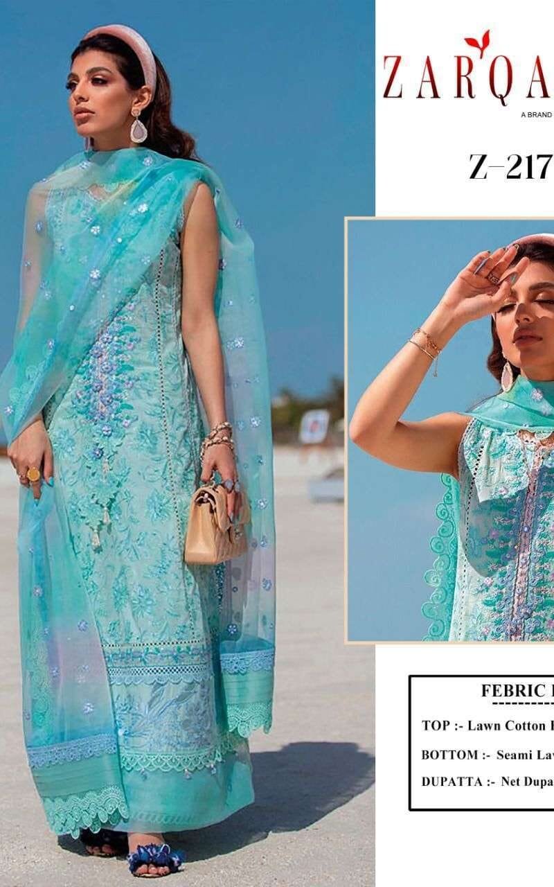 Aziz Luxury Lawn Zarqash Pakistani Salwar Suits