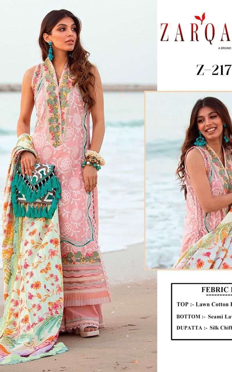 Aziz Luxury Lawn Zarqash Pakistani Salwar Suits