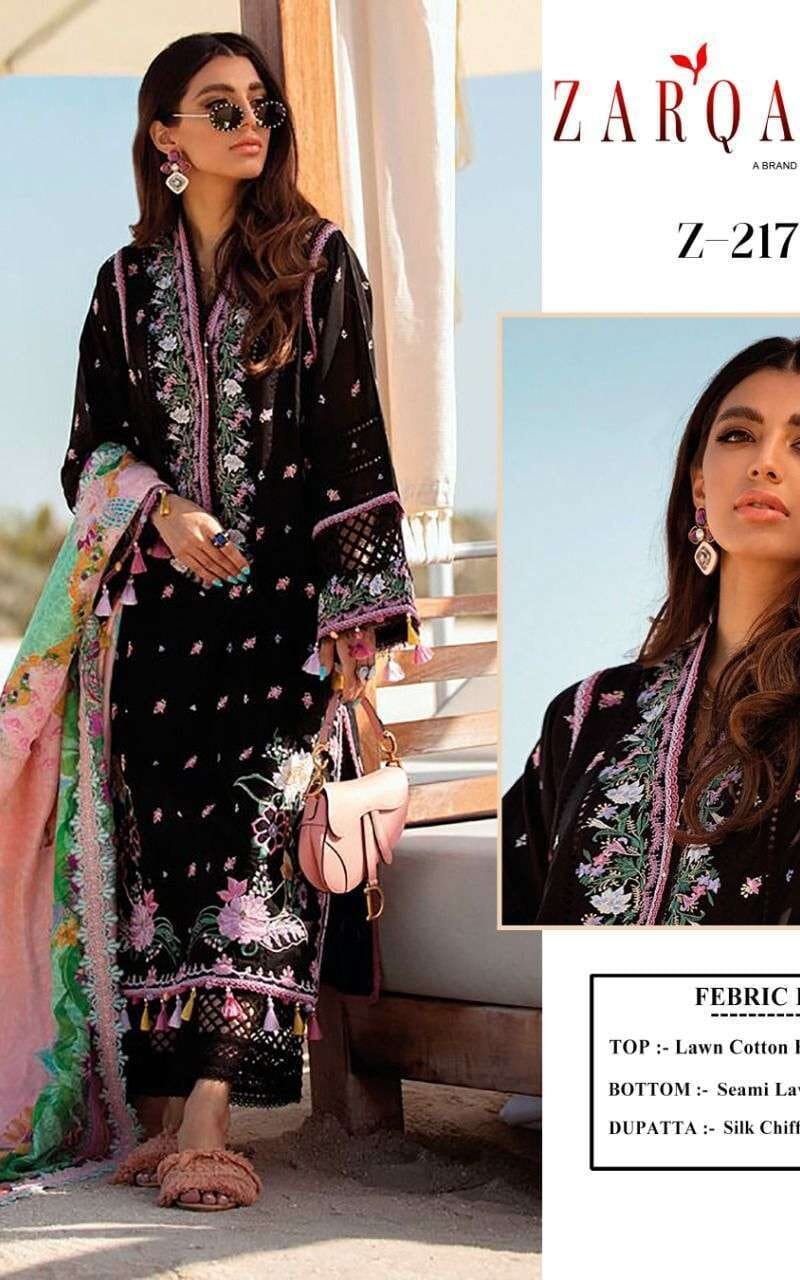 Aziz Luxury Lawn Zarqash Pakistani Salwar Suits