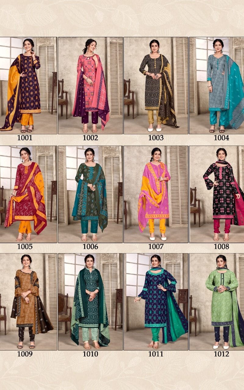 Bandhani Skt Suits Wholesale Cotton Dress Material