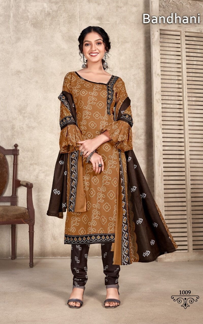Bandhani Skt Suits Wholesale Cotton Dress Material