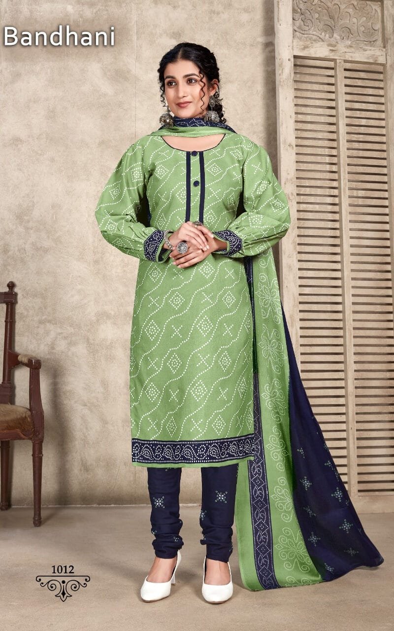 Bandhani Skt Suits Wholesale Cotton Dress Material