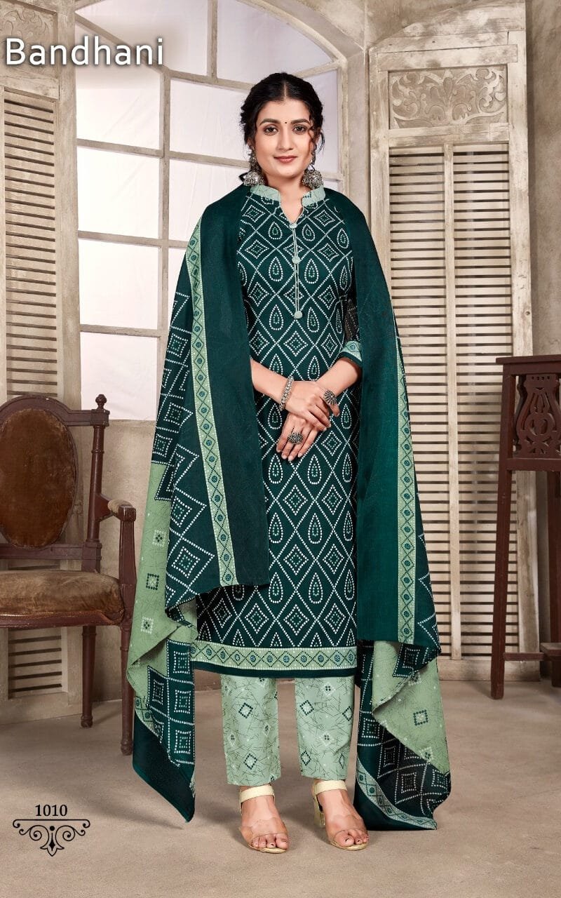 Bandhani Skt Suits Wholesale Cotton Dress Material