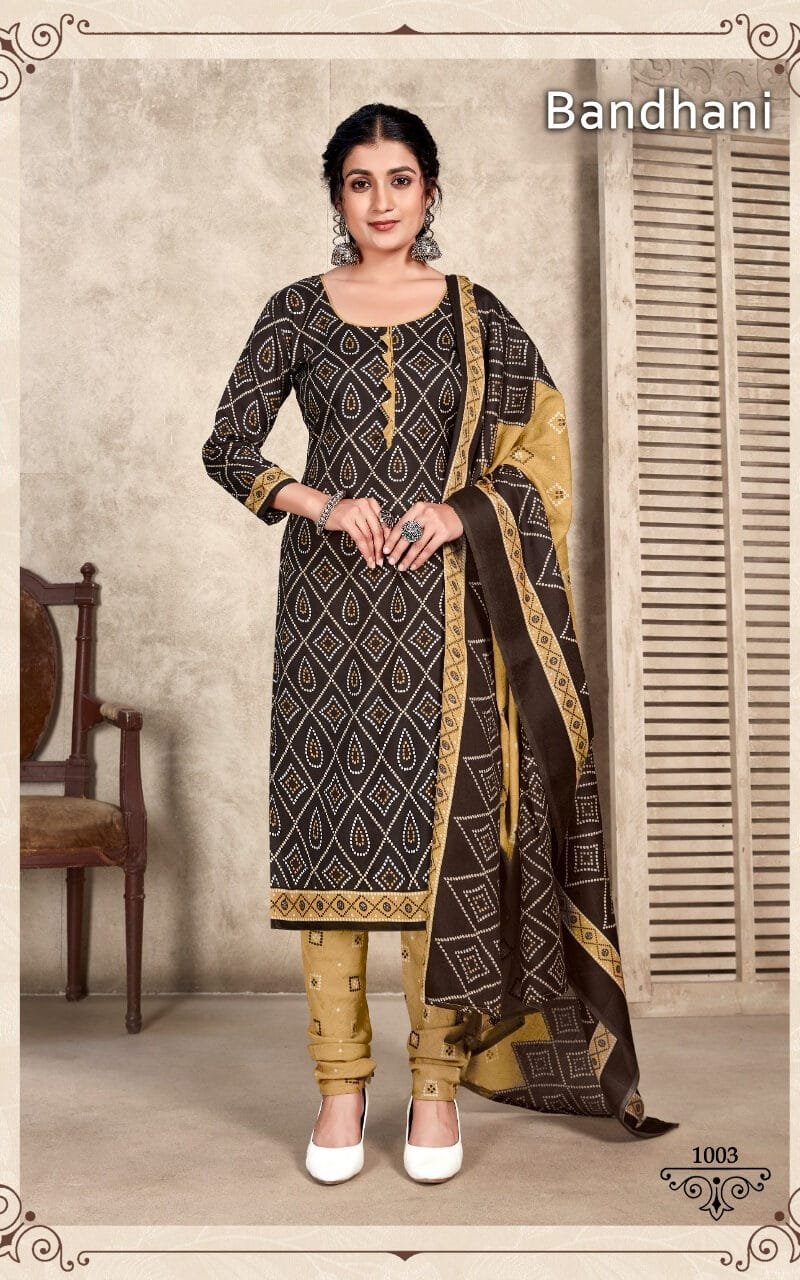 Bandhani Skt Suits Wholesale Cotton Dress Material