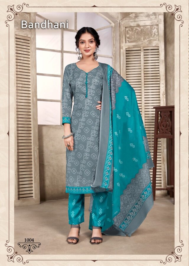 Bandhani Skt Suits Wholesale Cotton Dress Material