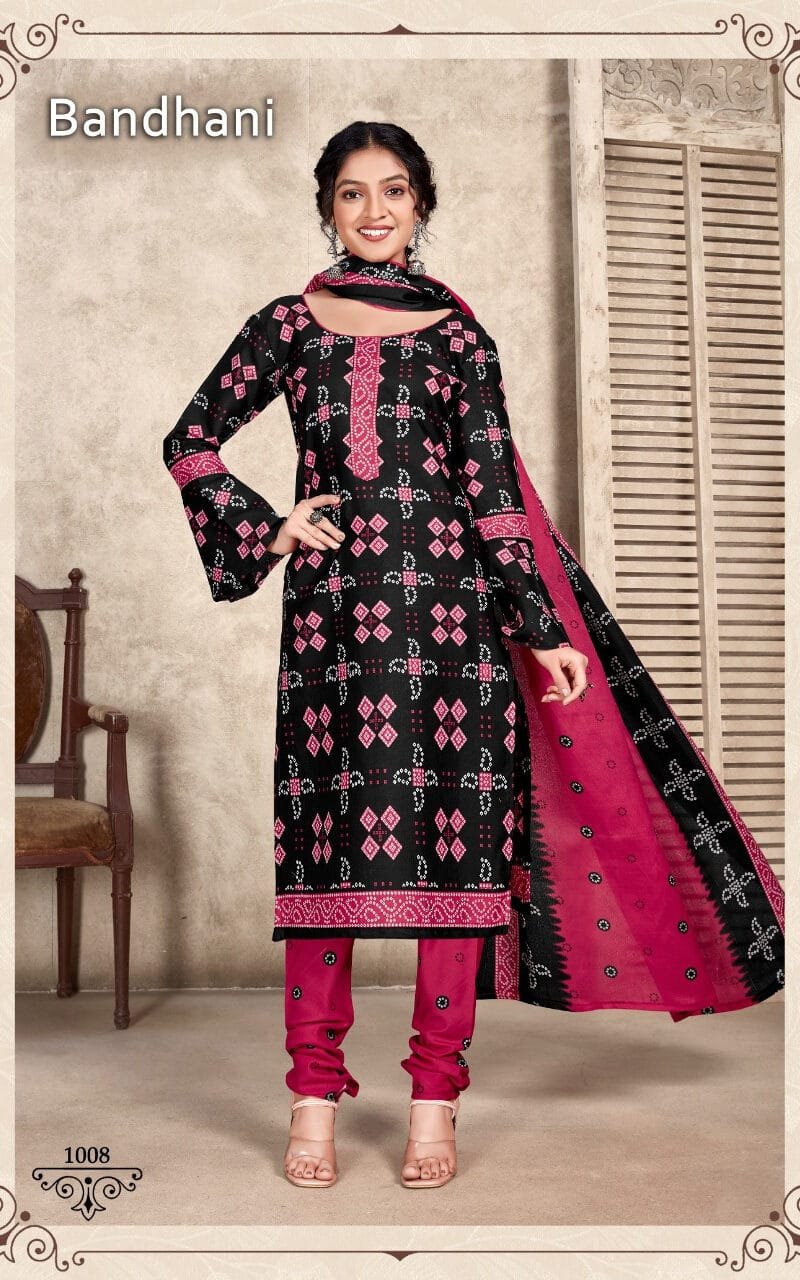 Bandhani Skt Suits Wholesale Cotton Dress Material