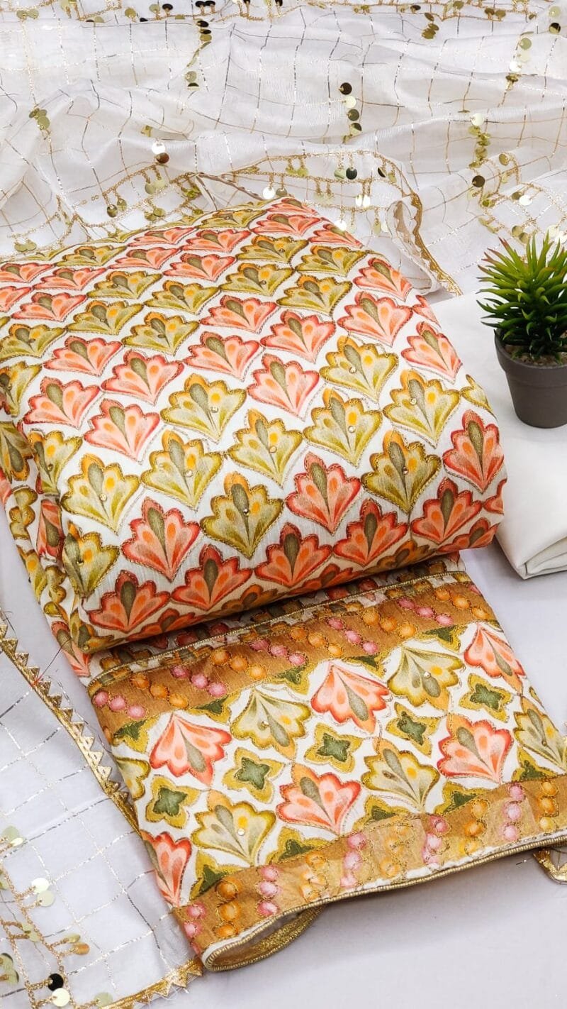 Bhagalpoori Print With Work Wholesale Dress Material