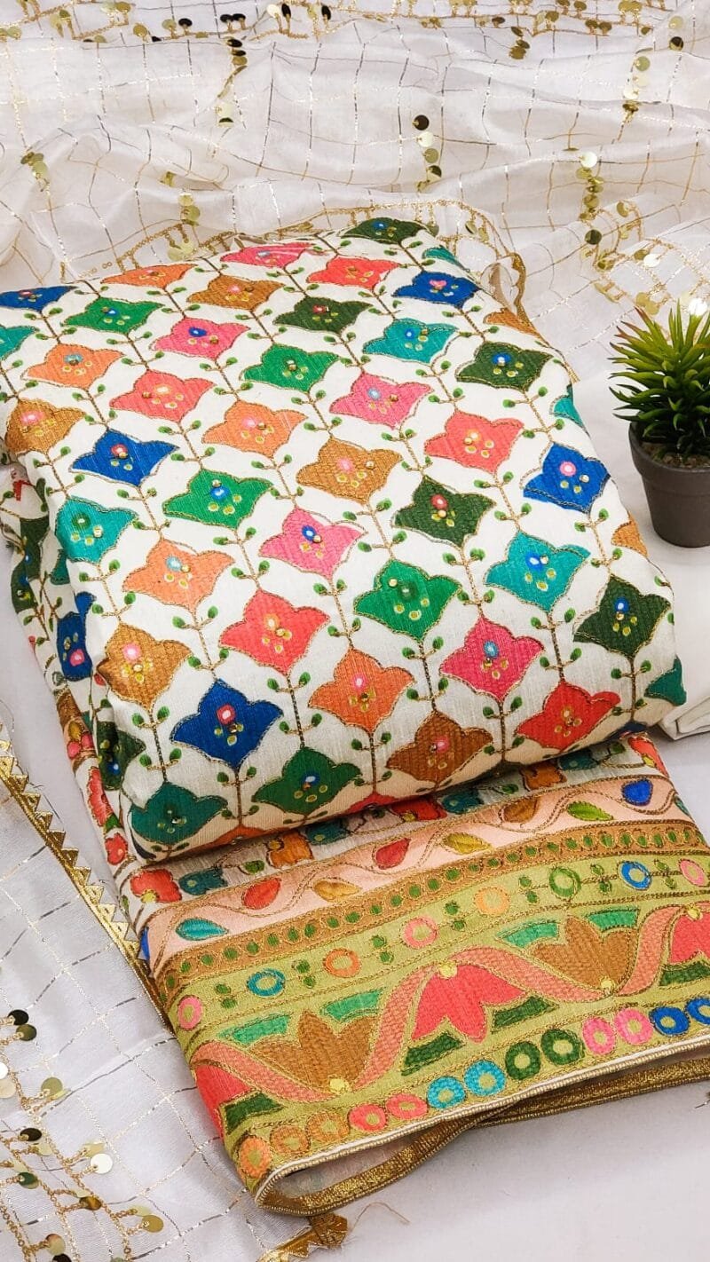 Bhagalpoori Print With Work Wholesale Dress Material