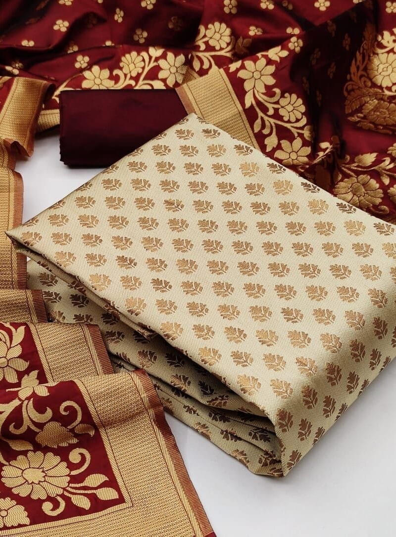 Buy Banarasi Silk Suits Wholesale Dress Material
