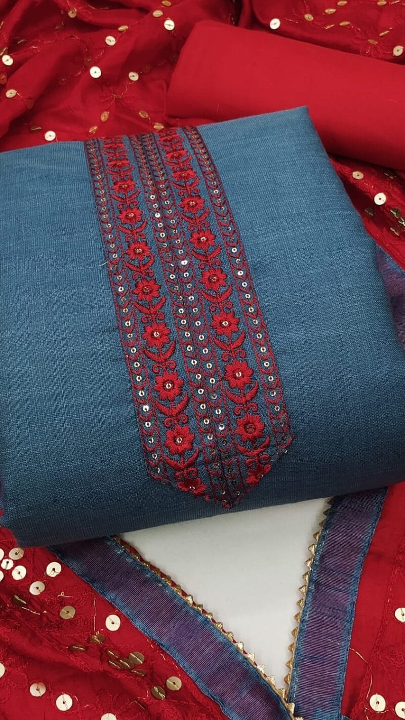 Buy Bombay Cotton Tie Daman Work Dress Material