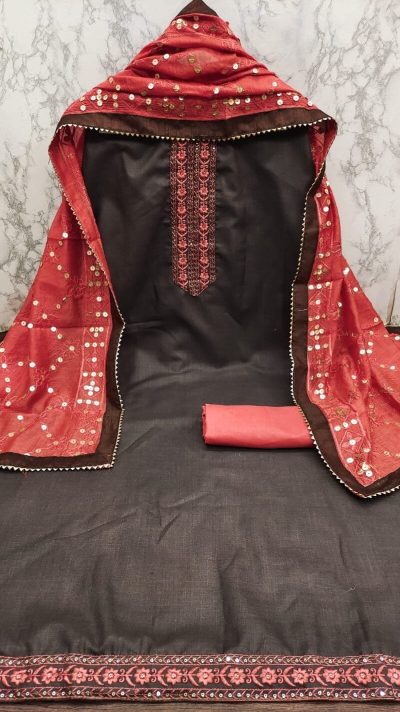 Buy Bombay Cotton Tie Daman Work Dress Material