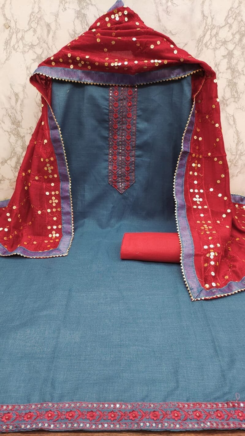 Buy Bombay Cotton Tie Daman Work Dress Material