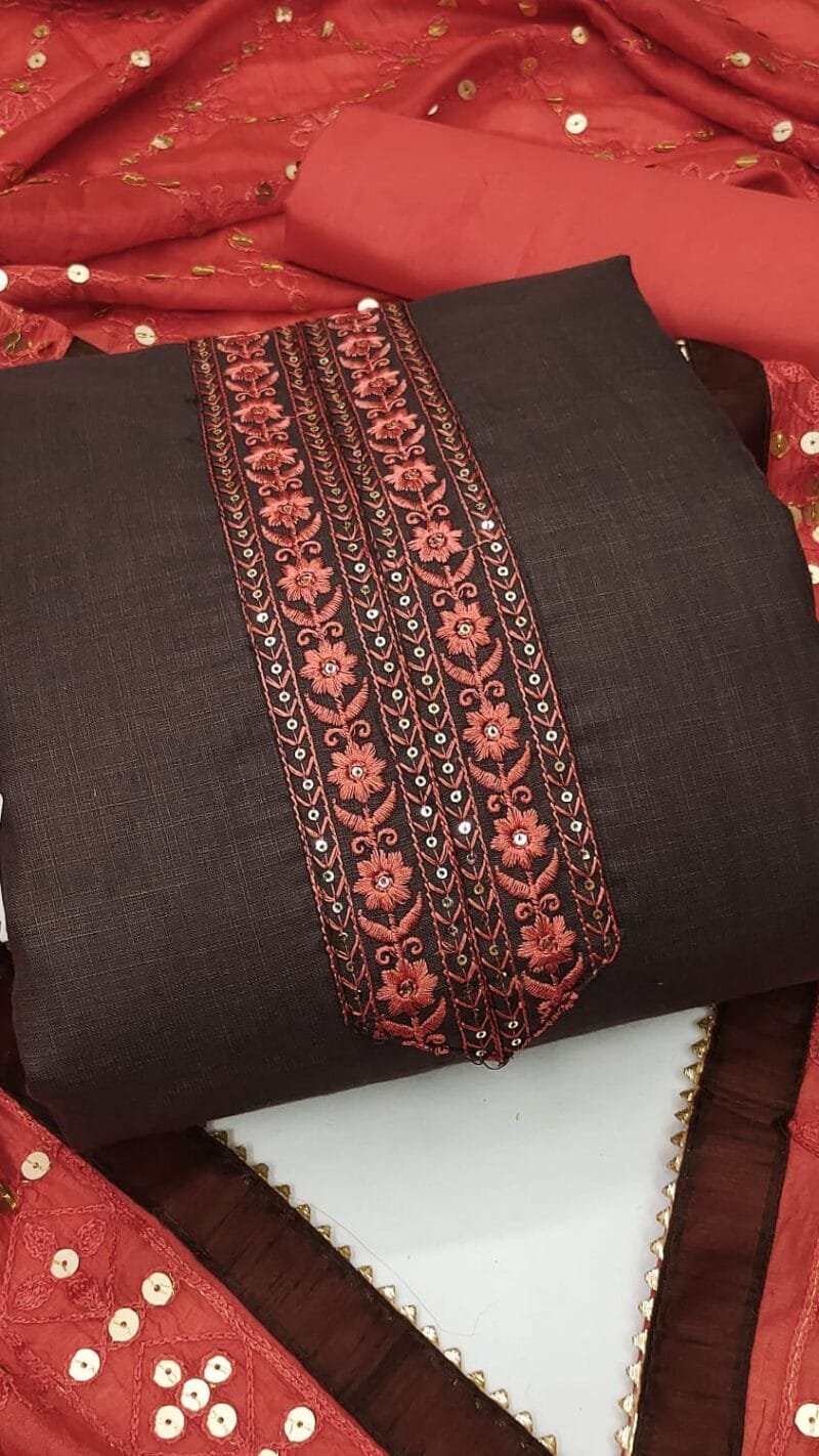 Buy Bombay Cotton Tie Daman Work Dress Material