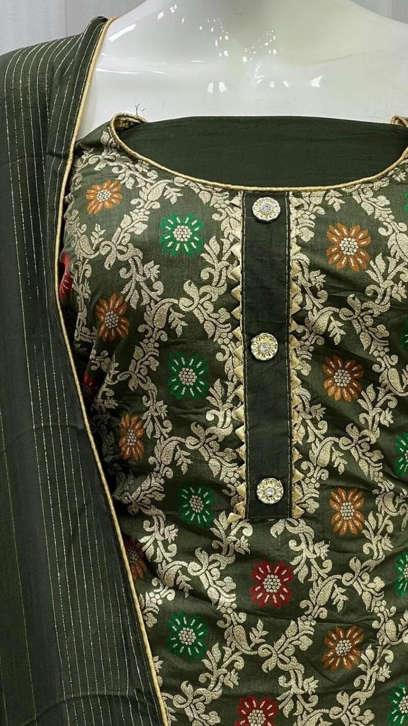Buy Chanderi Fancy Jacquard Wholesale Dress Material