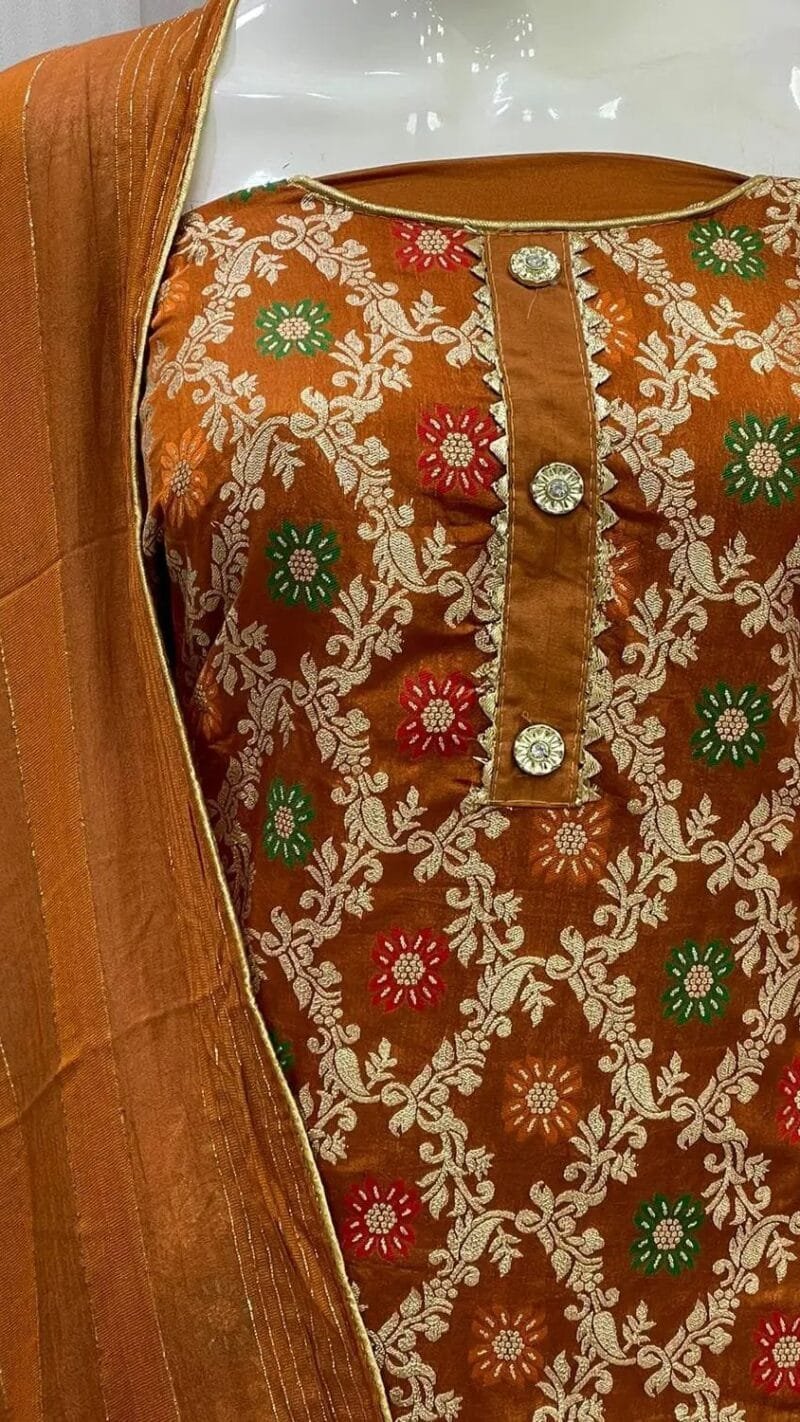 Buy Chanderi Fancy Jacquard Wholesale Dress Material