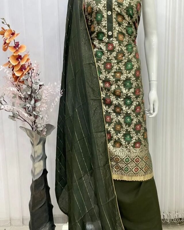 Buy Chanderi Fancy Jacquard Wholesale Dress Material