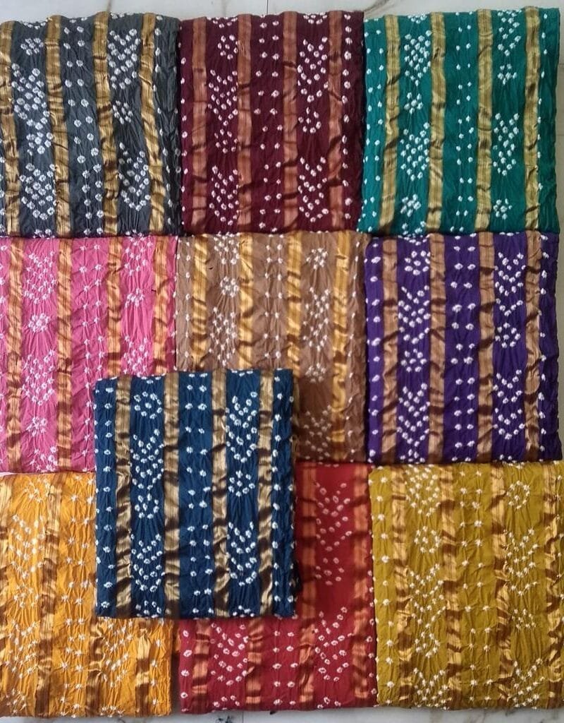 Buy Cotton Satin Bandhej Bandhani Wholesale Cotton Dress Material