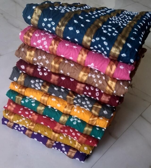 Buy Cotton Satin Bandhej Bandhani Wholesale Cotton Dress Material