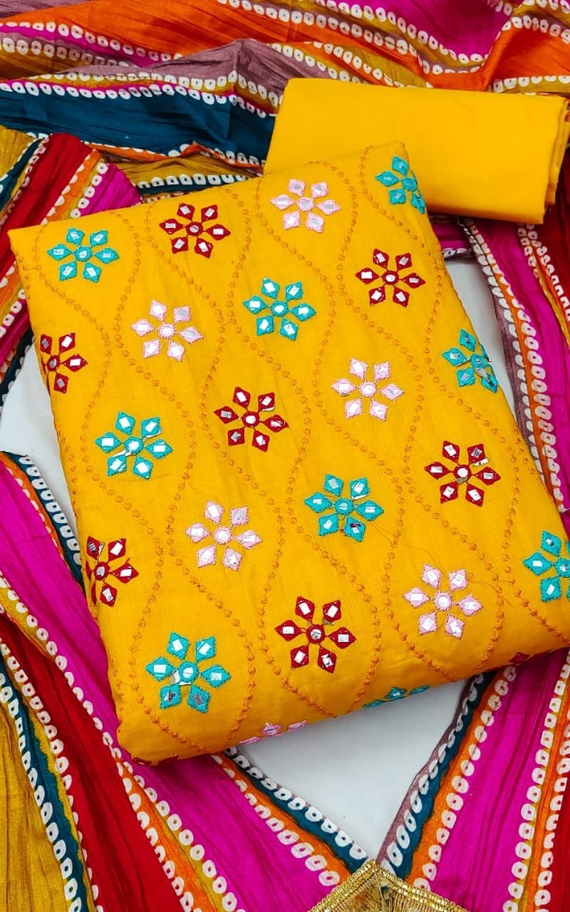 Buy Cotton Work Exclusive Wholesale Dress Material Suit