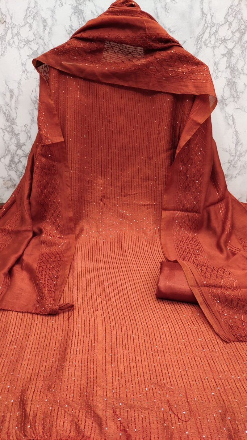 Buy Diable Chanderi Croset Work Wholesale Cotton Dress Material