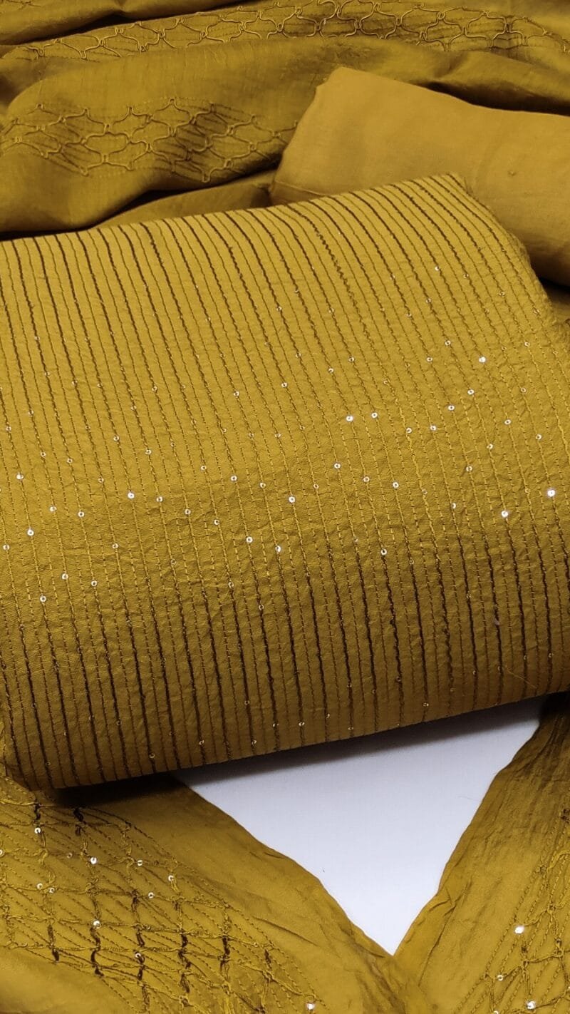 Buy Diable Chanderi Croset Work Wholesale Cotton Dress Material