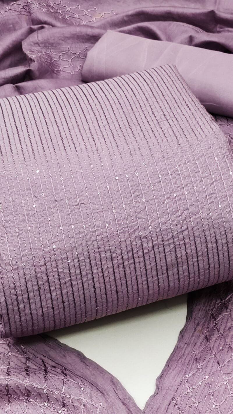 Buy Diable Chanderi Croset Work Wholesale Cotton Dress Material