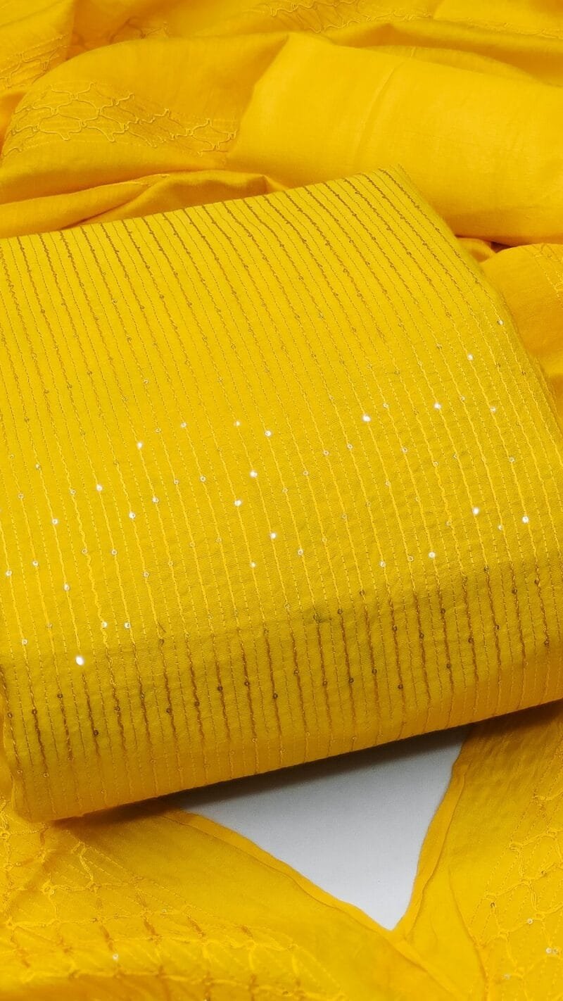 Buy Diable Chanderi Croset Work Wholesale Cotton Dress Material