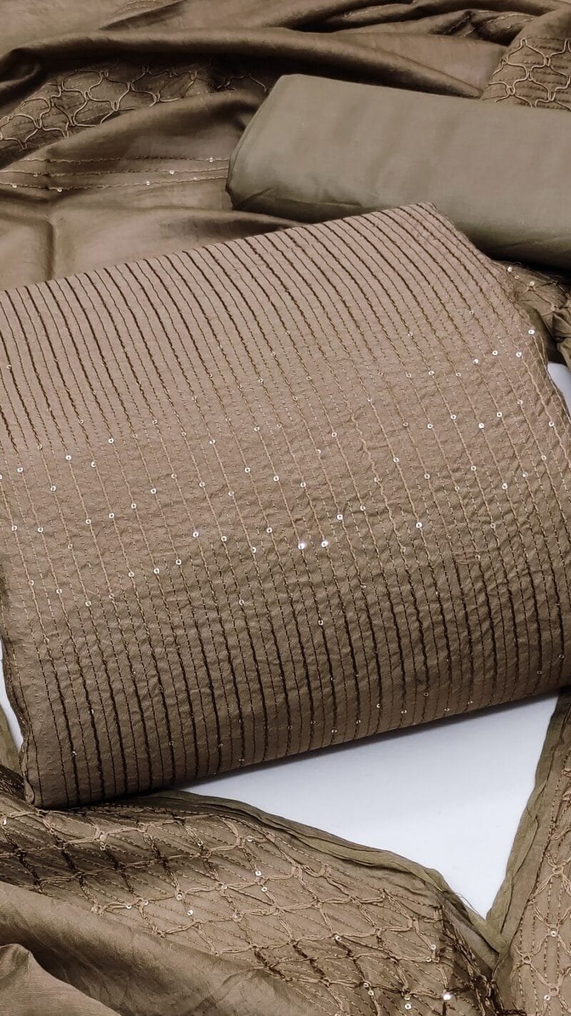 Buy Diable Chanderi Croset Work Wholesale Cotton Dress Material