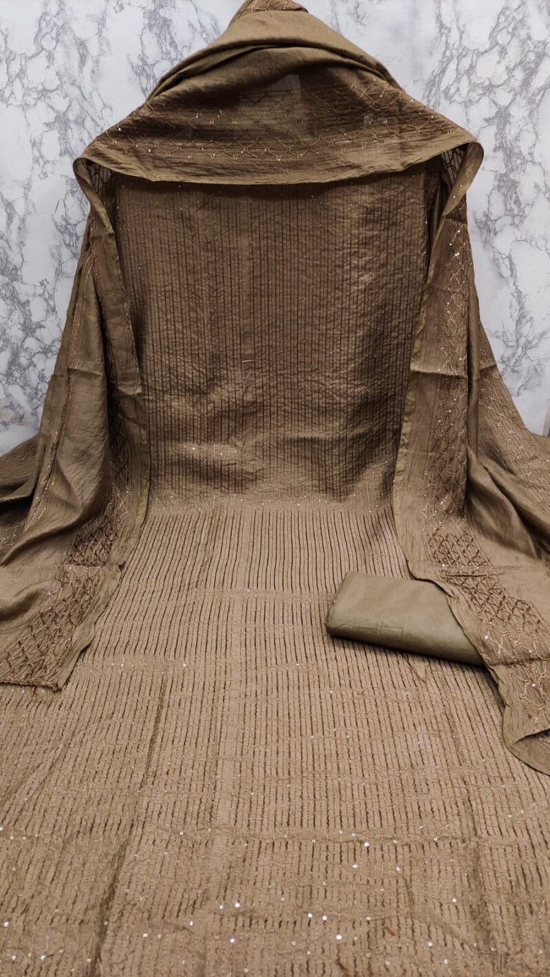 Buy Diable Chanderi Croset Work Wholesale Cotton Dress Material