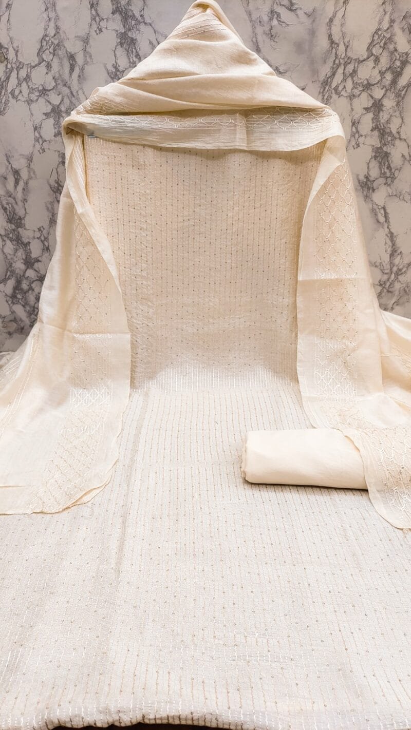 Buy Diable Chanderi Croset Work Wholesale Cotton Dress Material