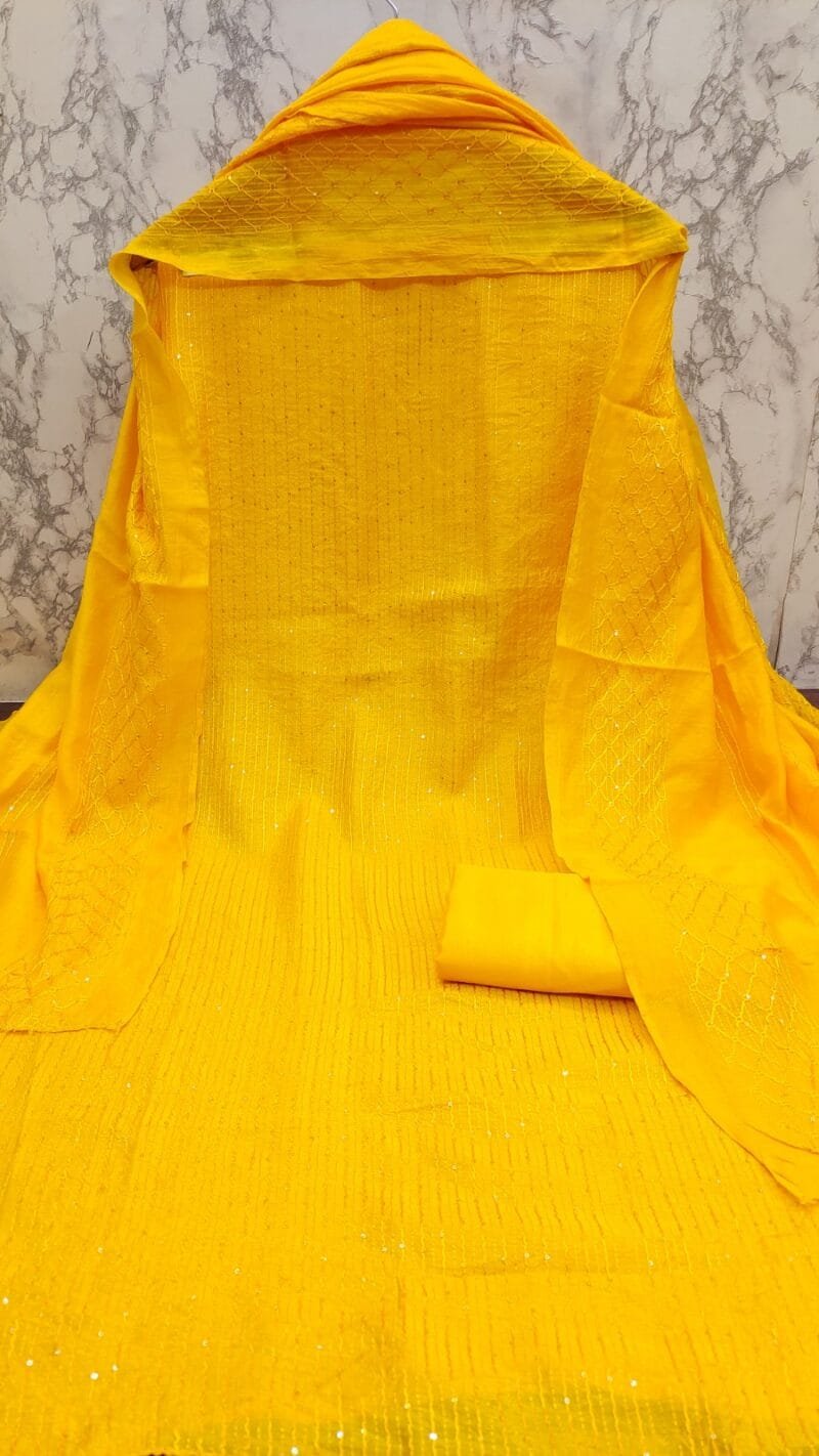 Buy Diable Chanderi Croset Work Wholesale Cotton Dress Material