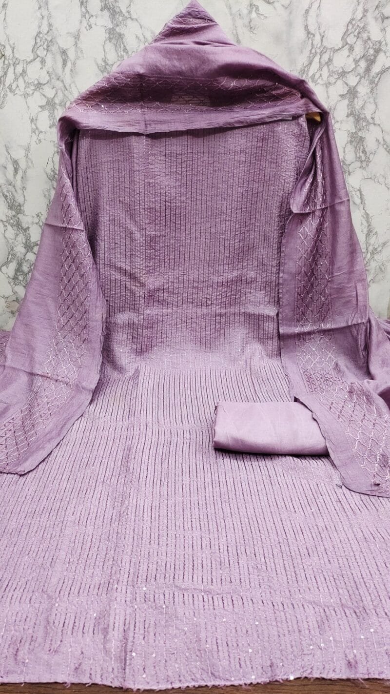 Buy Diable Chanderi Croset Work Wholesale Cotton Dress Material