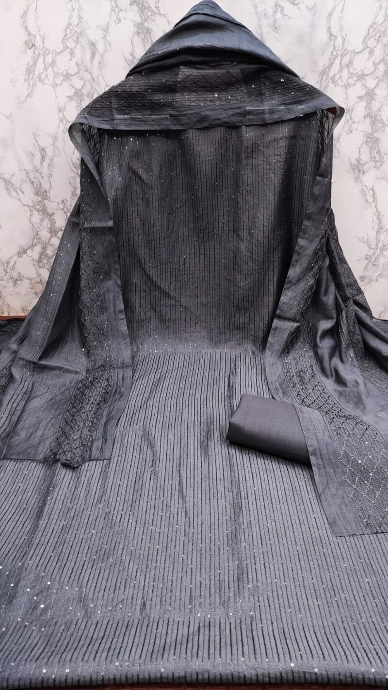 Buy Diable Chanderi Croset Work Wholesale Cotton Dress Material