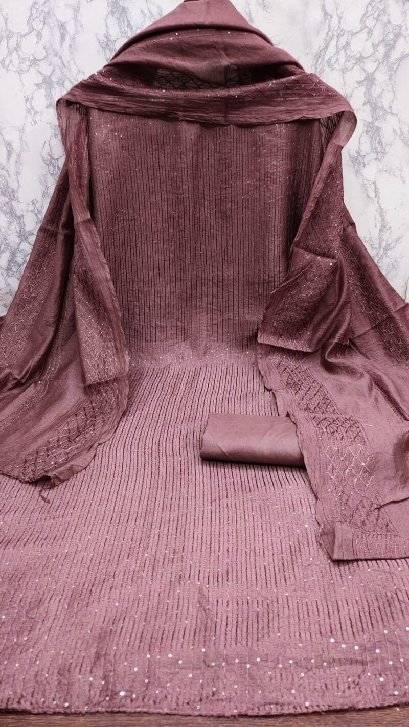 Buy Diable Chanderi Croset Work Wholesale Cotton Dress Material