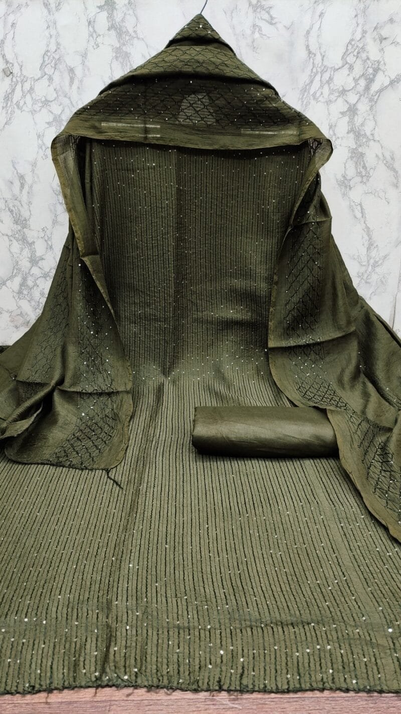 Buy Diable Chanderi Croset Work Wholesale Cotton Dress Material