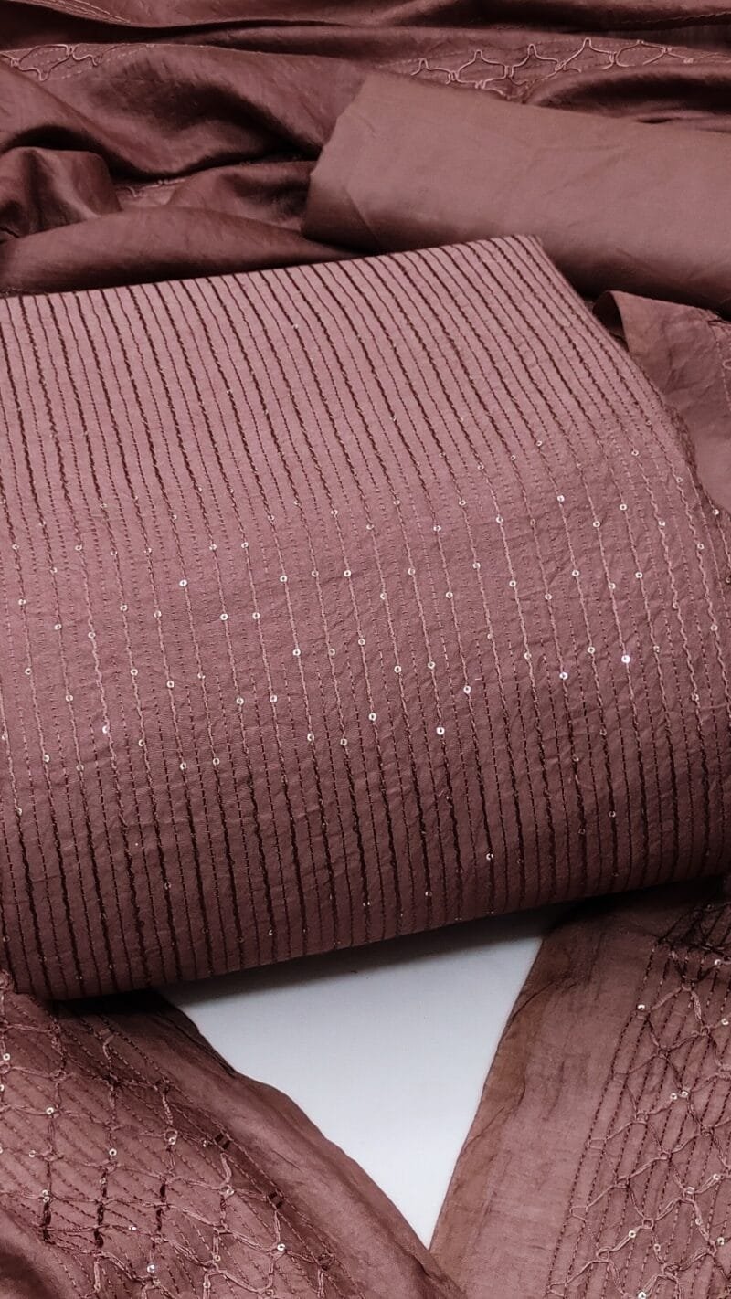 Buy Diable Chanderi Croset Work Wholesale Cotton Dress Material