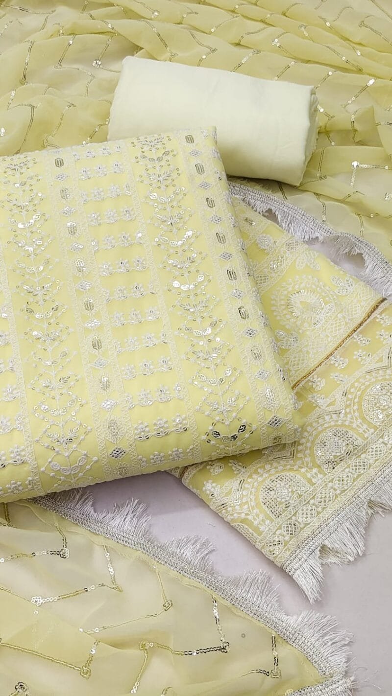 Buy Georgette Sequence Wholesale Dress Material Online