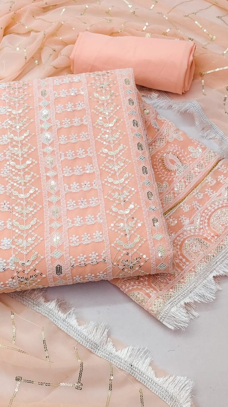 Buy Georgette Sequence Wholesale Dress Material Online