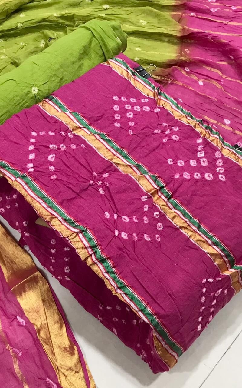 Buy Hand Bandhej Wholesale Cotton Dress Material