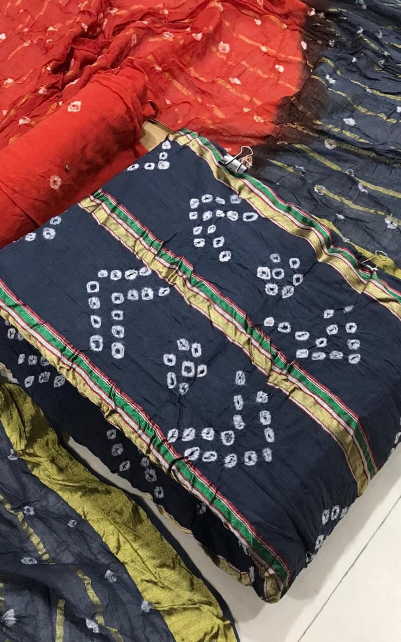 Buy Hand Bandhej Wholesale Cotton Dress Material