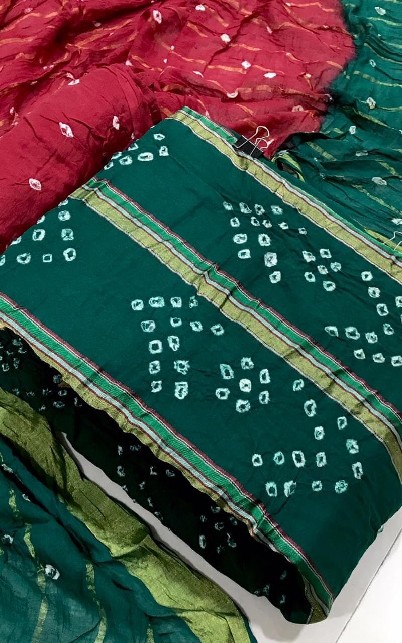 Buy Hand Bandhej Wholesale Cotton Dress Material